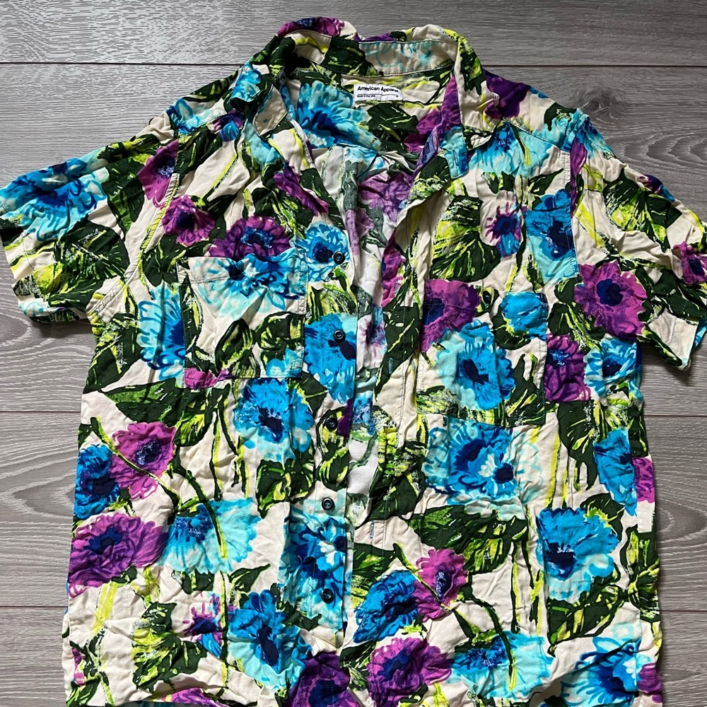 American apparel floral button up